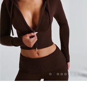 Babyboo brown knit hoodie - size XS - new with tags
